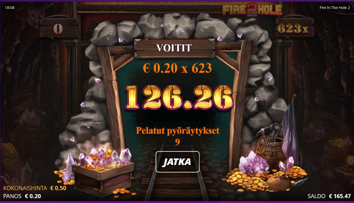 Fire in the hole 2 – Wheelz (126.26 eur / 0.2 bet) | Kapteni85
