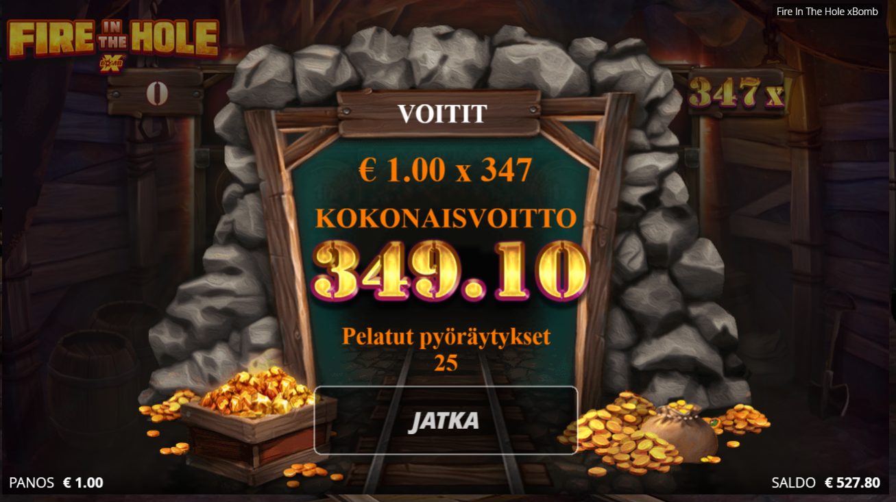 Fire in the hole – XLbet (349.1 eur / 1 bet) | Kapteni85