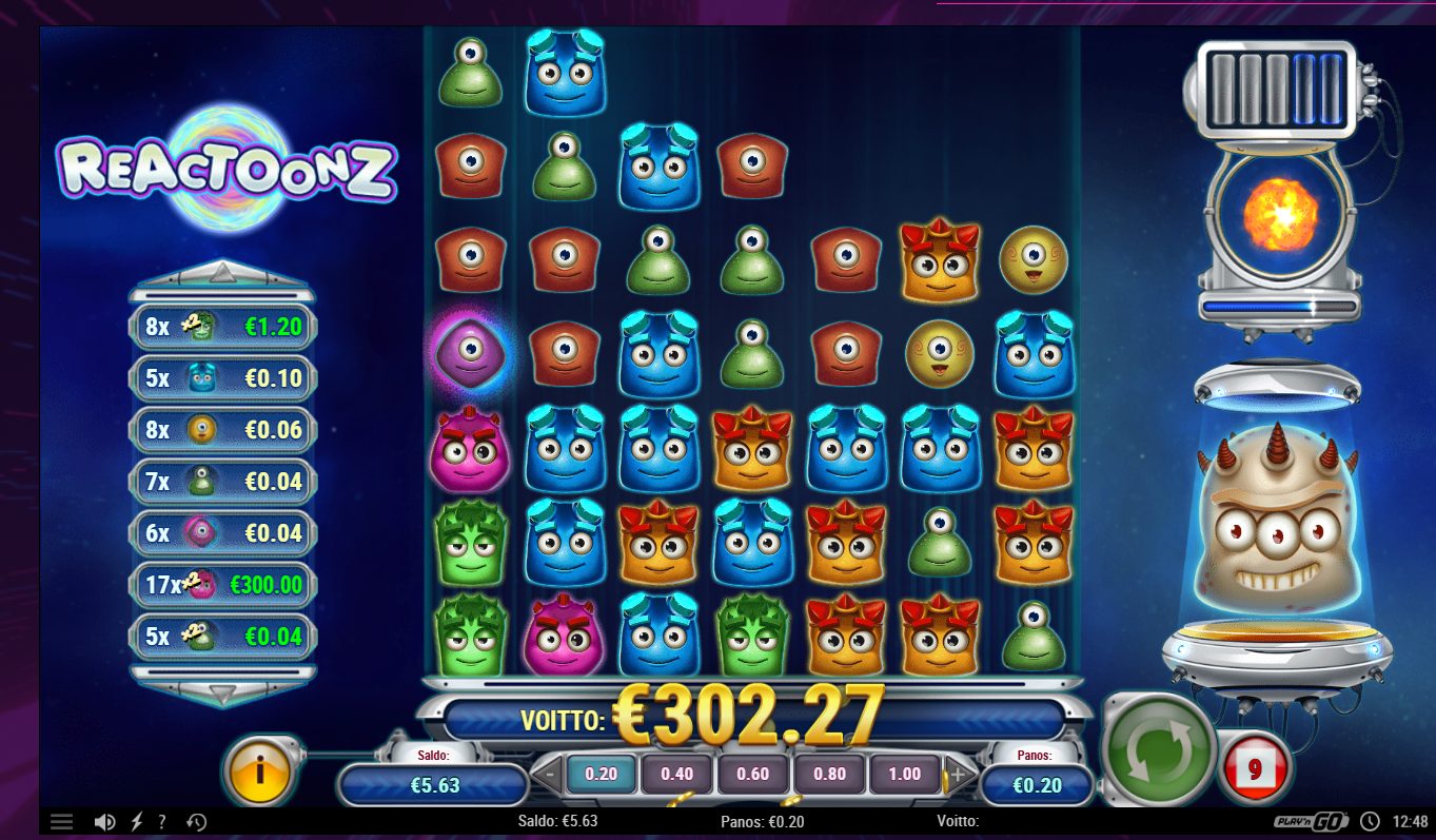 Reactoonz – Kanuuna (302 eur / 0.20 bet) | stoxi