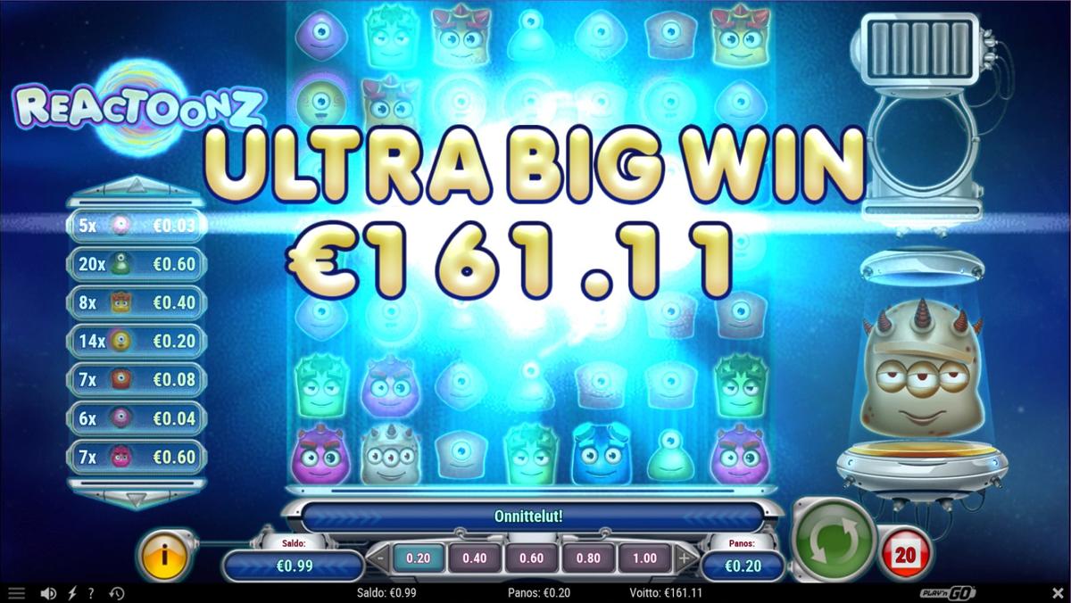 Reactoonz slot machine online casino gambling big win