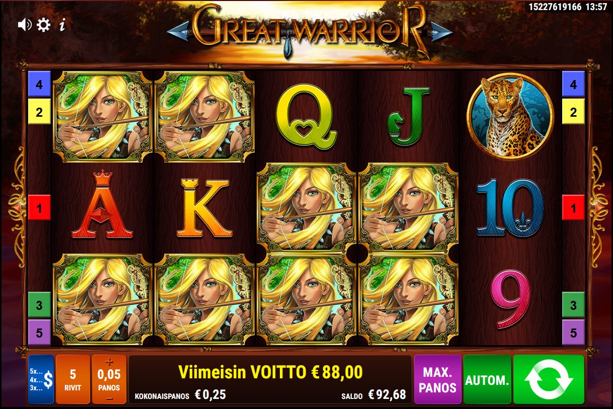Great Warrior – Budsino (88 eur / 0.3 bet) | Annero
