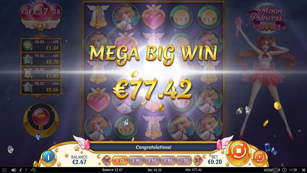 Moon Princess 100 slot machine online casino gambling big win