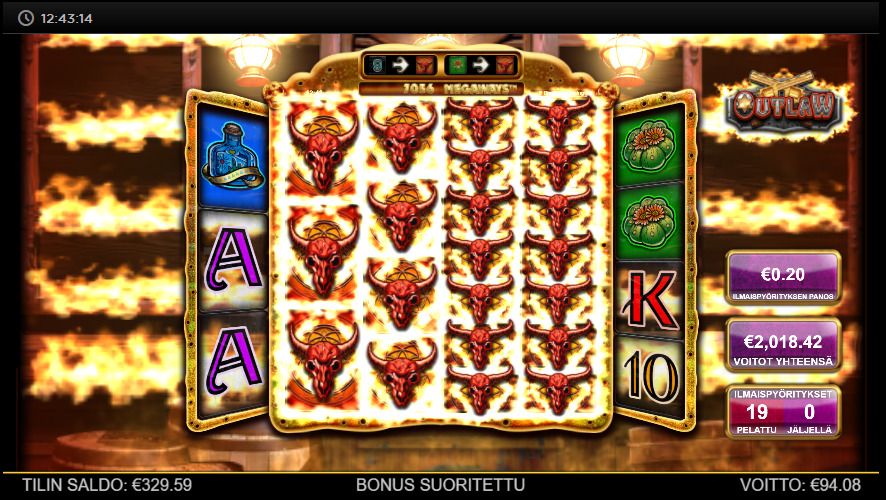 Outlaw slot machine online casino gambling big win