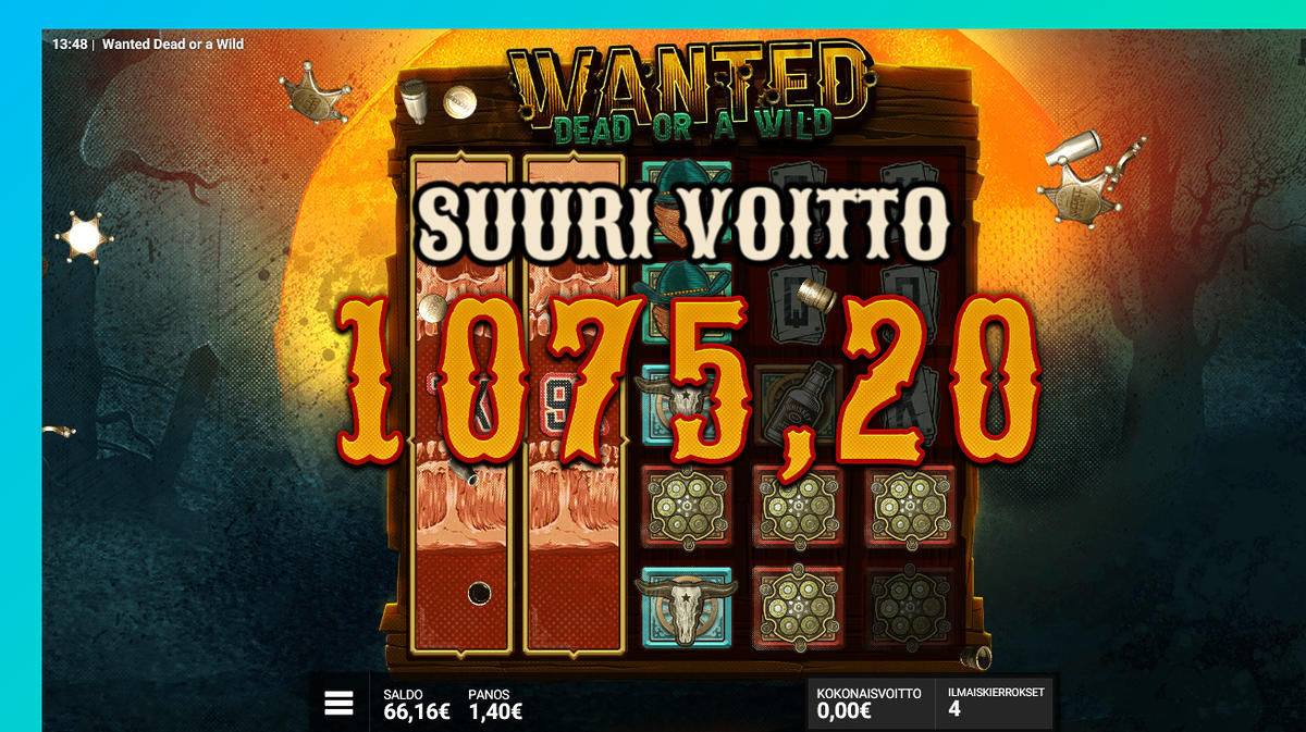 Wanted Dead Or A Wild slot machine online casino gambling big win