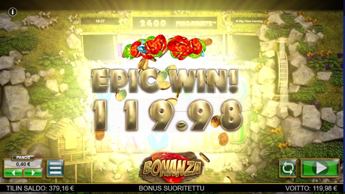 Bonanza Megaways – Unibet (119.98 eur / 0.4 bet) | Kapteni85