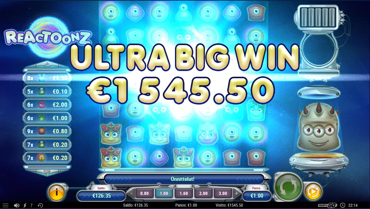 Reactoonz – Simple Casino (1545.5 eur / 1 bet) | Kapteni85