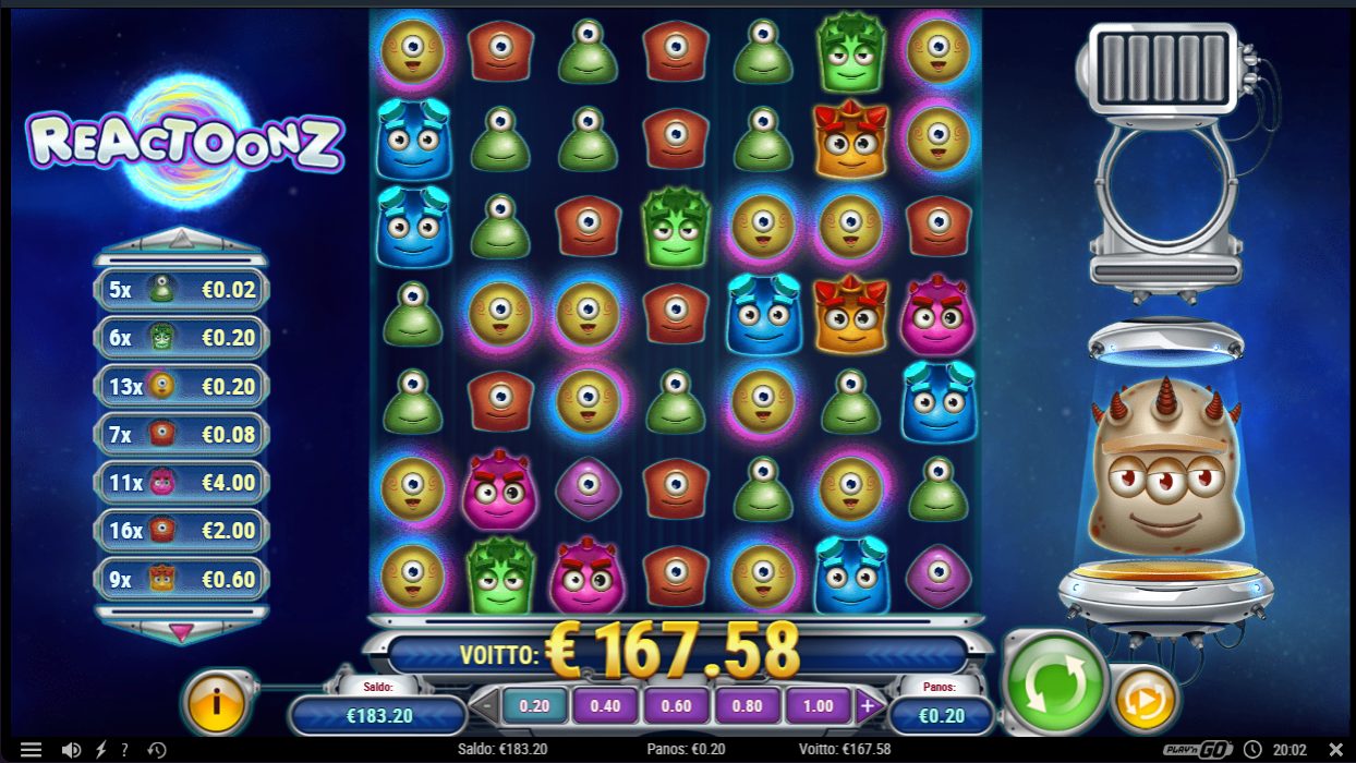 Reactoonz – Jokeri (167.58 eur / 0.2 bet) | Kapteni85