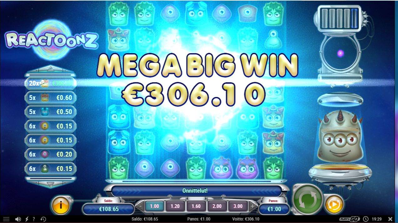 Reactoonz – TurboVegas (draft) (306.1 eur / 1 bet) | Kapteni85