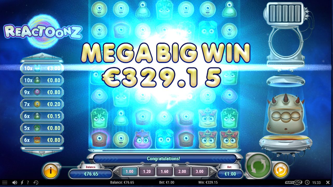 Reactoonz – BetRebels (329.15 eur / 1 bet) | Kapteni85