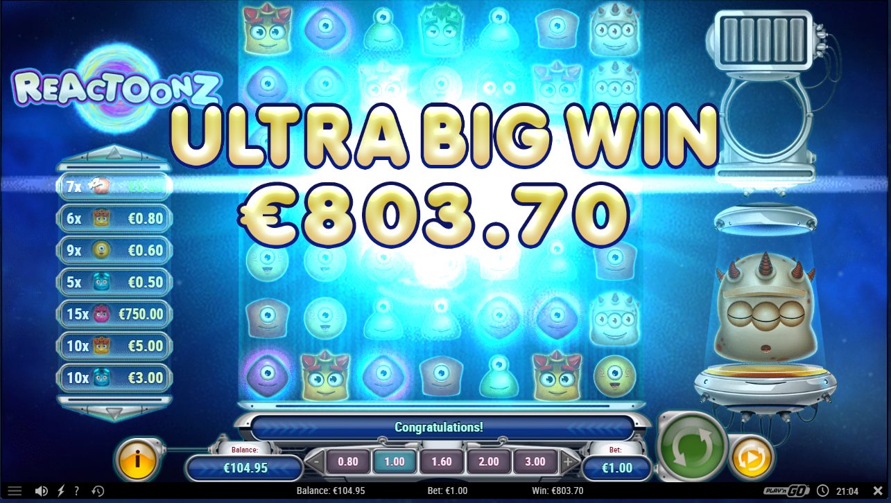 Reactoonz – BetRebels (803.7 eur / 1 bet) | Kapteni85