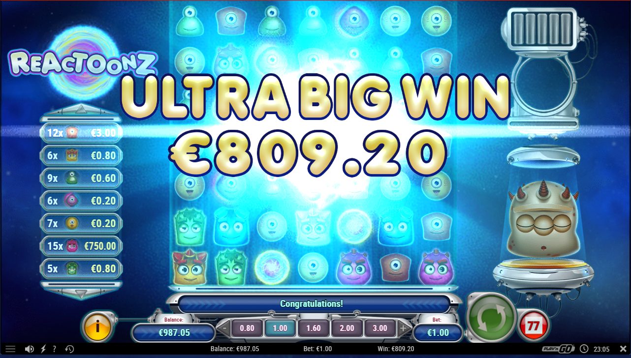 Reactoonz – BetRebels (809.2 eur / 1 bet) | Kapteni85