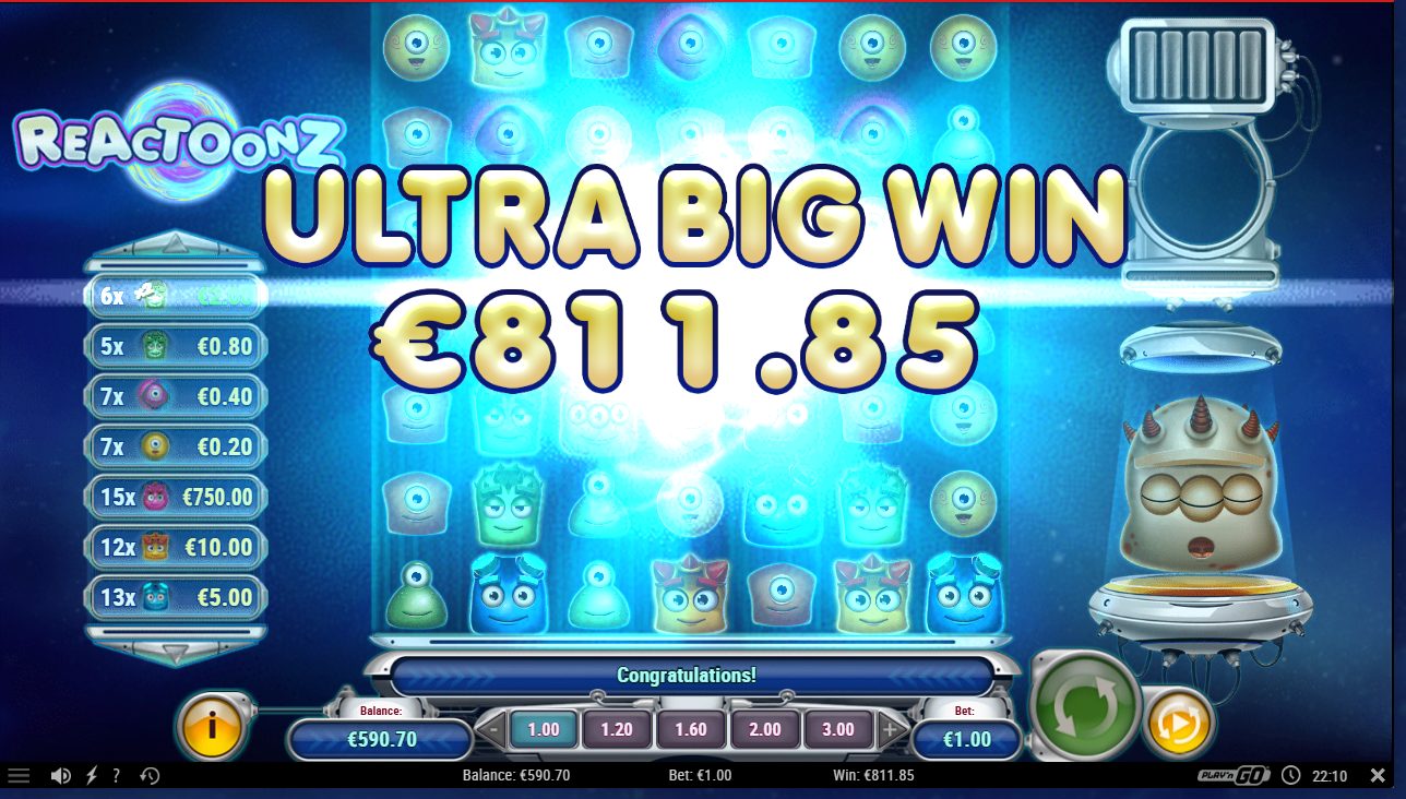Reactoonz – BetRebels (811.85 eur / 1 bet) | Kapteni85