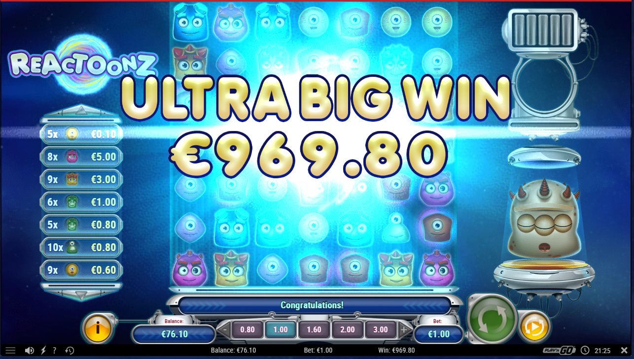 Reactoonz – BetRebels (969.80 eur / 1 bet) | Kapteni85