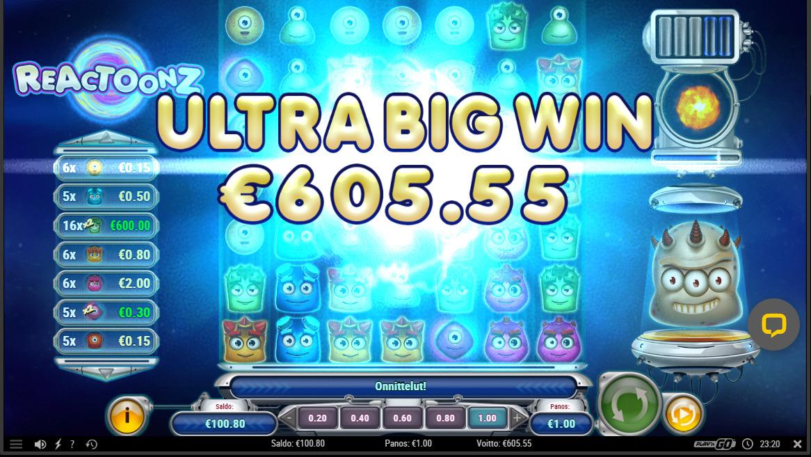 Reactoonz slot machine online casino gambling big win