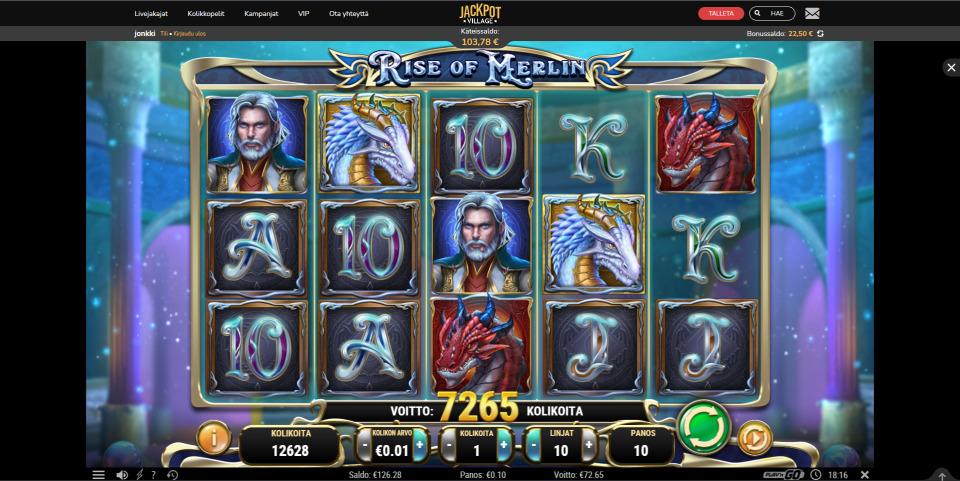Rise Of Merlin slot machine online casino gambling big win