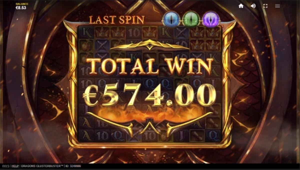 Dragons Clusterbuster slot machine online casino gambling big win