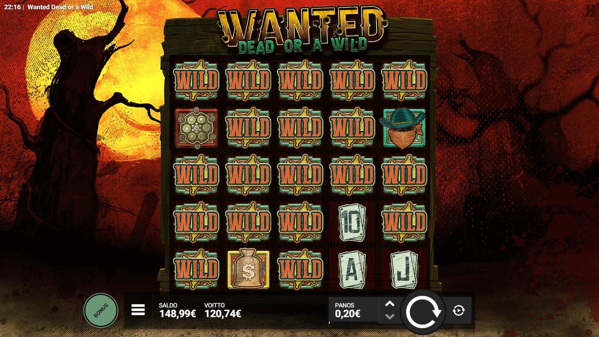Wanted Dead Or A Wild slot machine online casino gambling big win