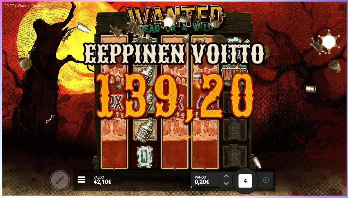 Wanted Dead Or A Wild slot machine online casino gambling big win