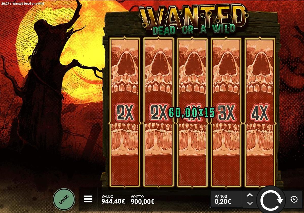 Wanted Dead Or A Wild slot machine online casino gambling big win