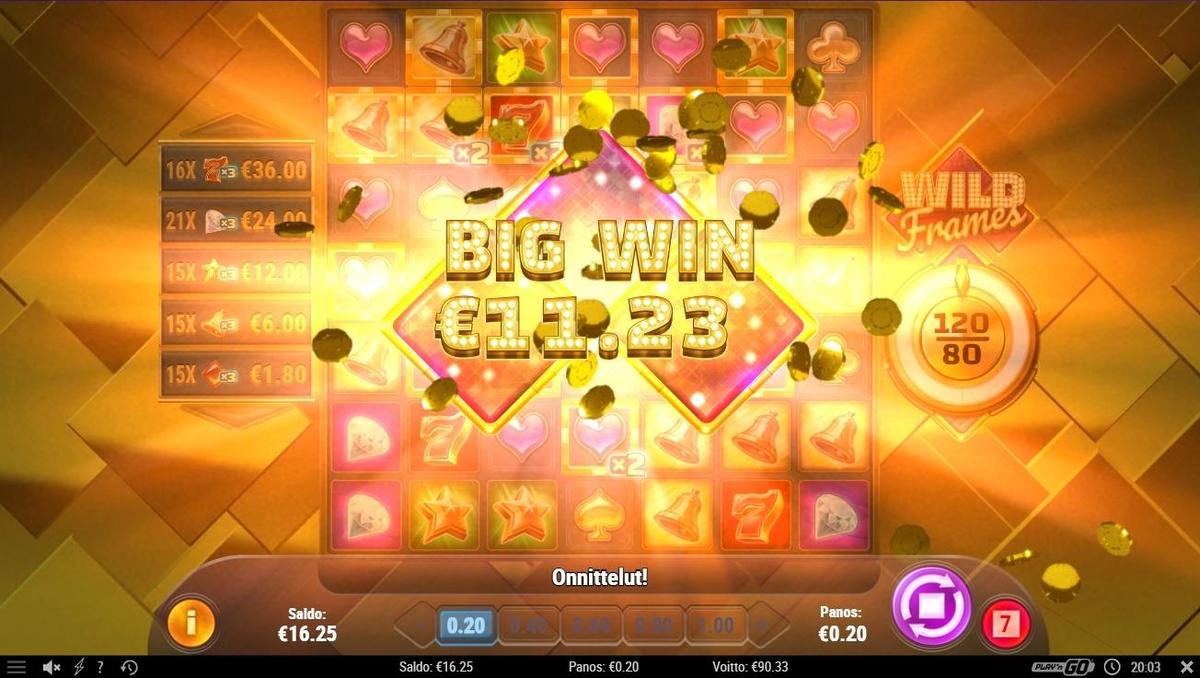 Wild Frames slot machine online casino gambling big win