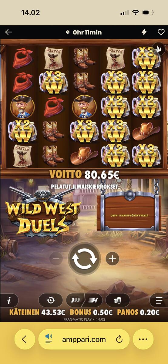 Wild West Duels – Big Win (80 EUR / 0.20 bet) | Ihalaiska