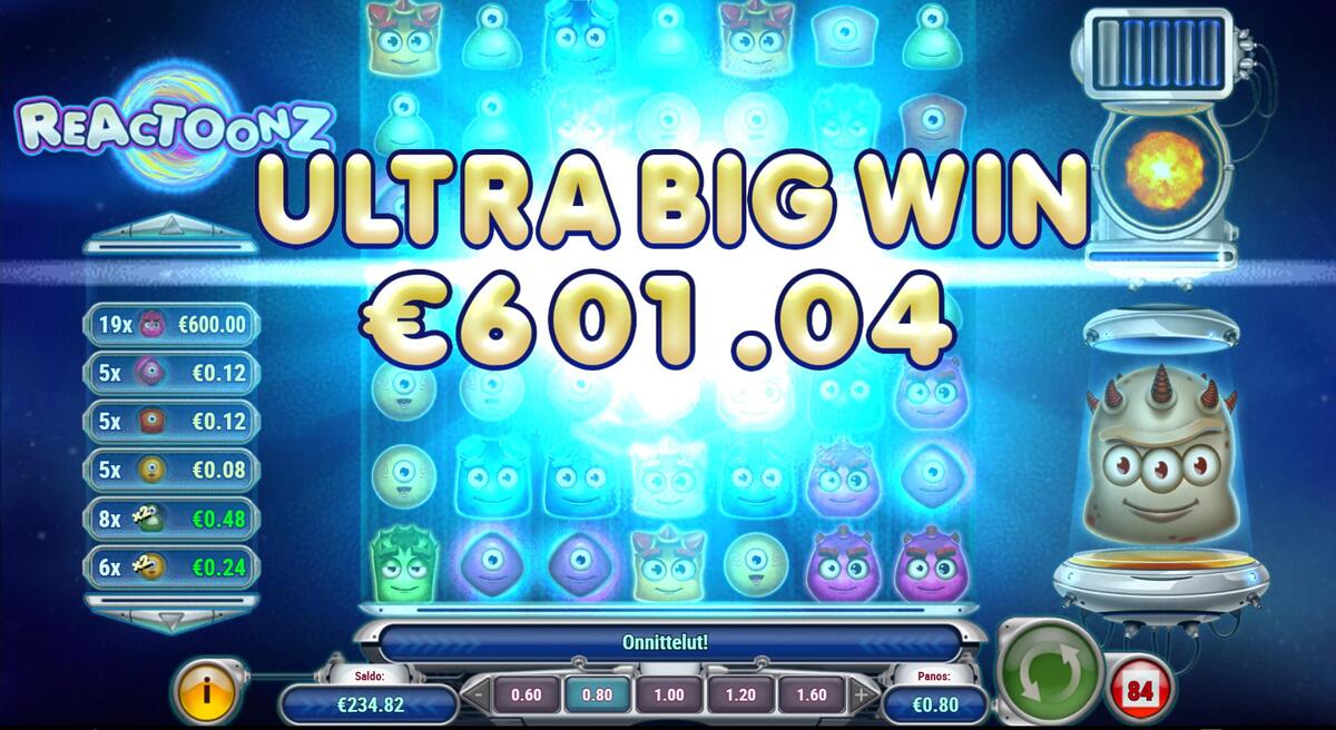 Reactoonz – Wonaco (601 EUR / 0.8 bet) | Jullikka