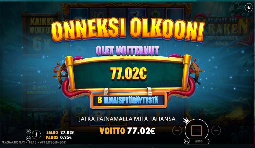 release the kraken megaways – Karhubet (77 EUR / 0.2 bet) | Miguelson