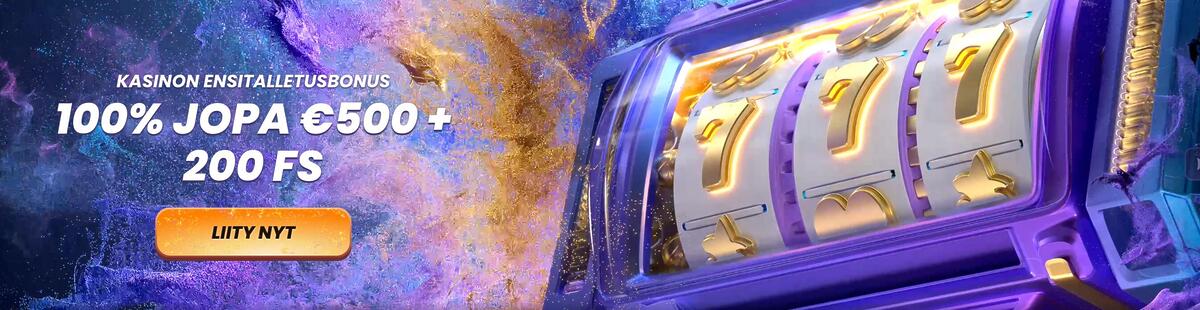 Funbet-kasinon tervetuliaisbonus, 100% bonus jopa 500€ ja 200 ilmaiskierrosta ensitalletukselle