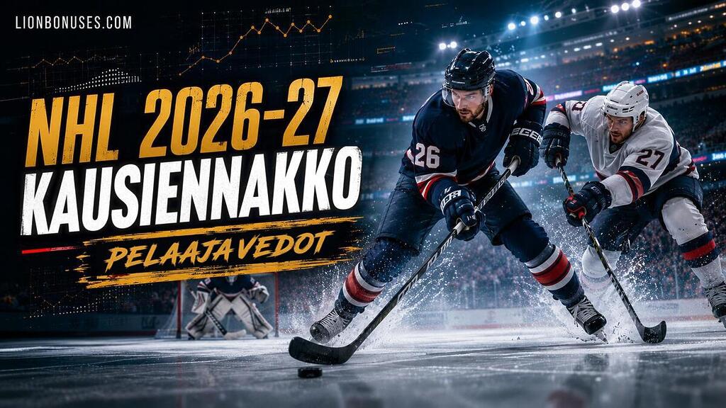 NHL 2026-27 kausiennakko ja pelaajavedot sekä kaksi jääkiekkoilijaa jäällä