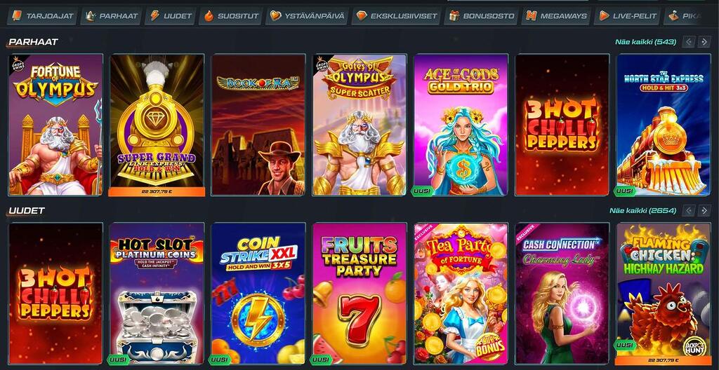 Spinational Casino peliaula, suosituimmat ja uudet kolikkopelit esillä