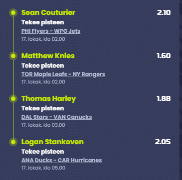 Vihis' Daily betting coupon (16-10-2025)