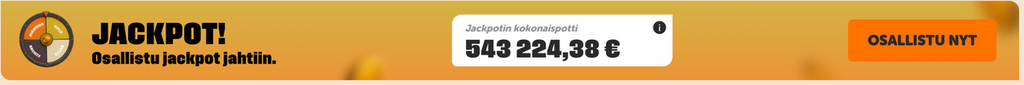 Tykitys Casinon progressiivinen jättipotti, jonka kokonaispotti on kuvan hetkellä yli 543 224 euroa.