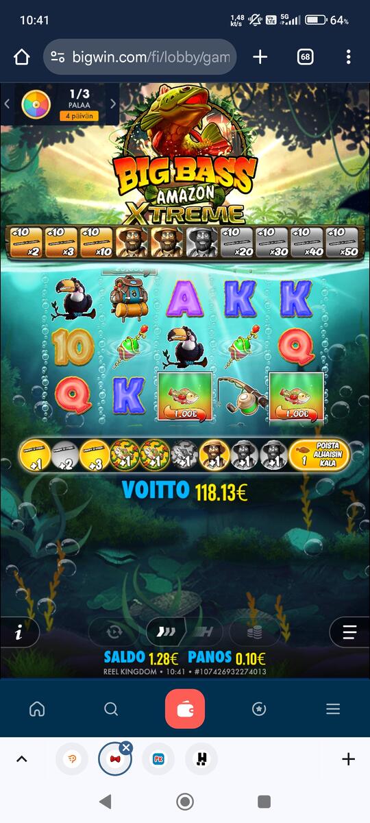 Big Bass Amazon Xtreme – Big Win (118 EUR / 0.10 bet) | Millah