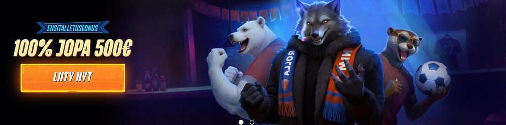 Winrolla urheilusivu ja vedonlyöntikategoriat vasemmassa valikossa sekä esillä suosituimmat pelit ja urheiluosiot