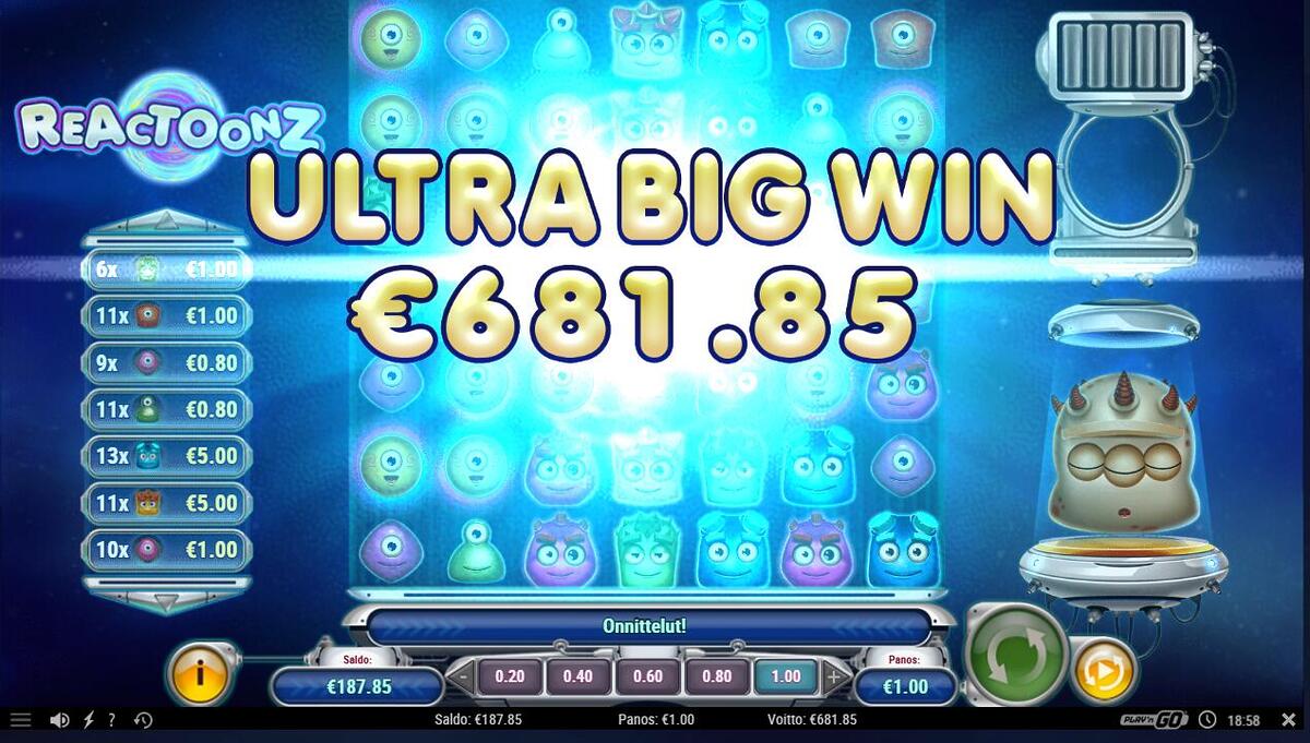 Reactoonz – Karhubet (681.8 EUR / 1 bet) | Kapteni85